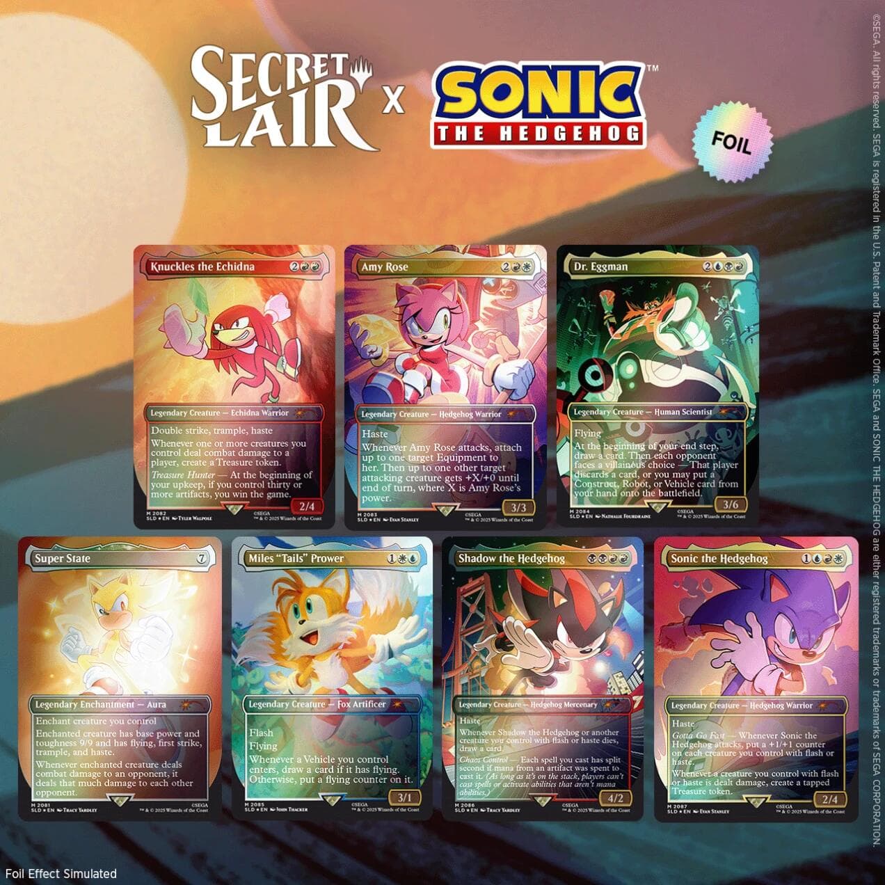 Secret Lair Drop Secret Lair x Sonic the Hedgehog Friends and Foes Rainbow Foil