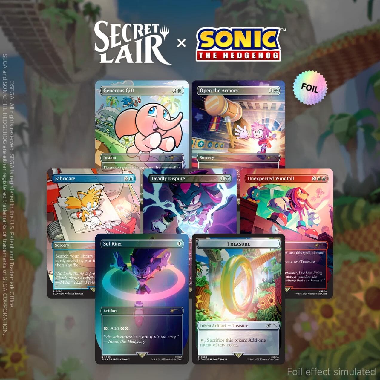 Secret Lair Drop Secret Lair x Sonic the Hedgehog Chasing Adventure Rainbow Foil